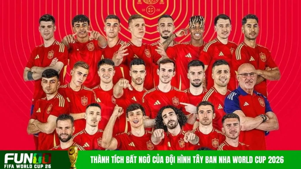 Thành tích bất ngờ của đội hình Tây Ban Nha World Cup 2026
